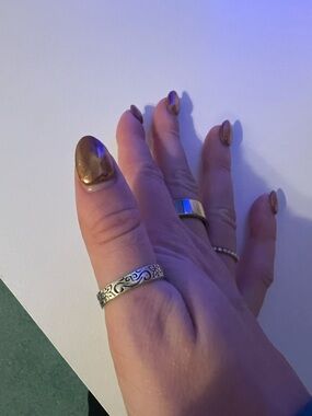 Silver ring with floral pattern #floral #boho #festival